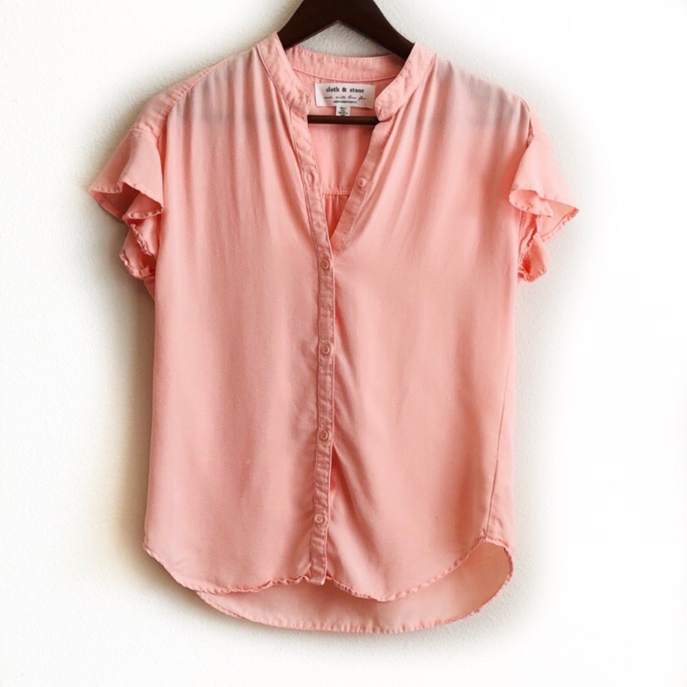 Anthropologie Cloth & Stone Coral Button Down Top